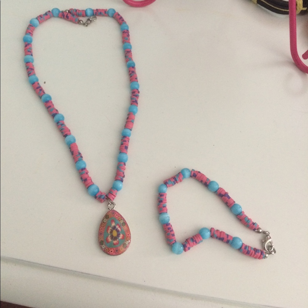 Colorful Necklace and Bracelet set