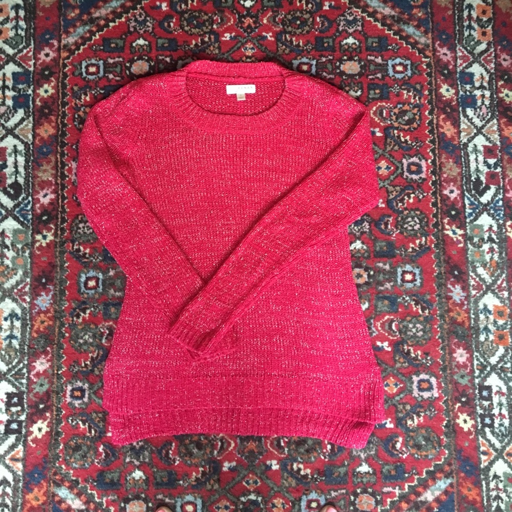 Bright berry sweater! Perf with white jeans!
