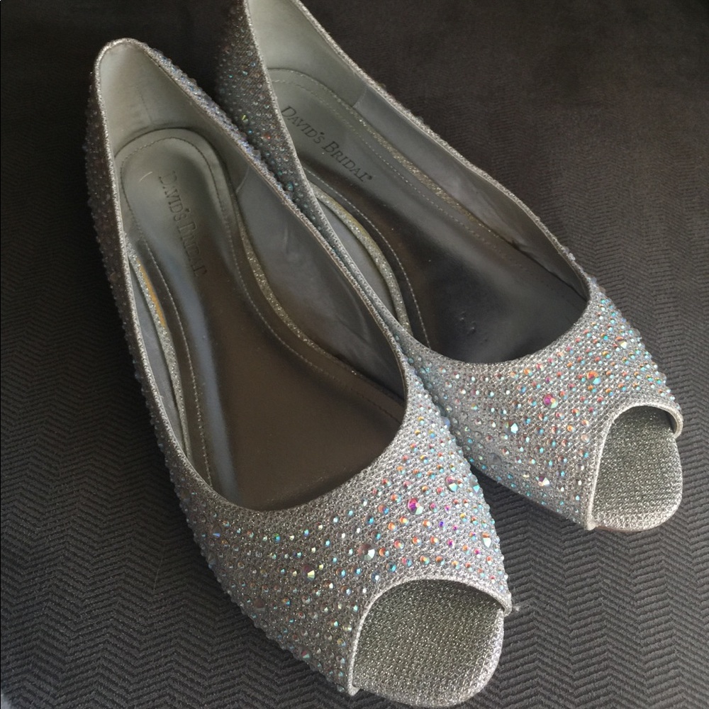 David's Bridal Shoes Glitter Embellished