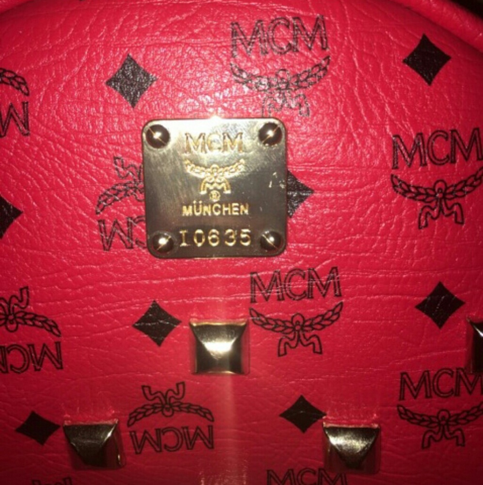 MCM Red Backpack (Authentic) - Picture 2 of 7