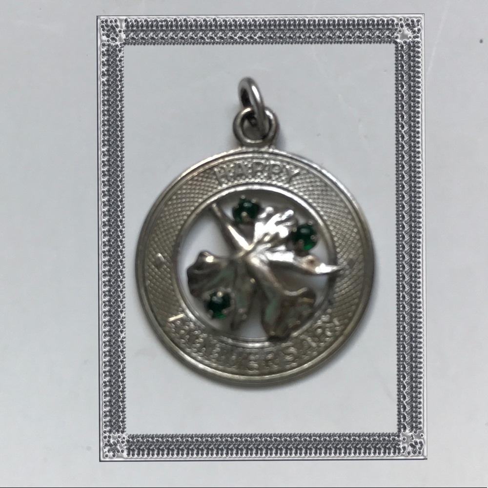 Sterling Silver HAPPY ANNIVERSARY charm or pendant