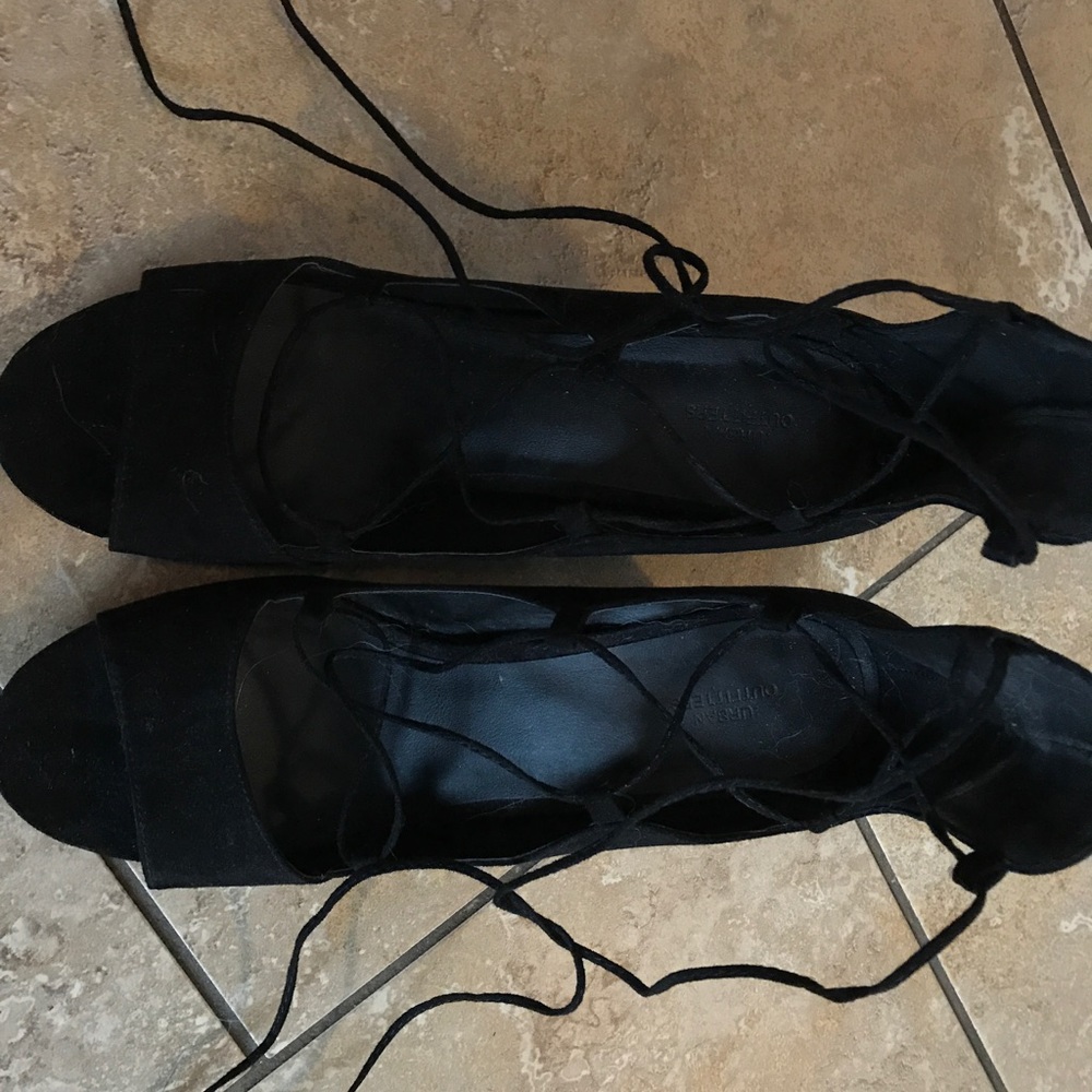 Urban Outfitters lace-up black heels