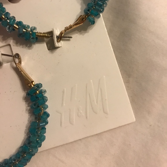 H&M | Blue Hoop Earrings - Picture 2 of 2