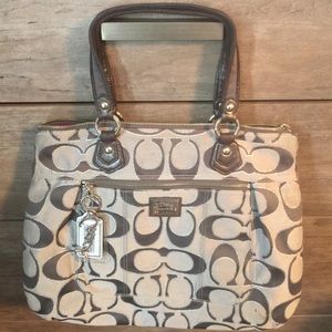 Gray and silver coach tote!