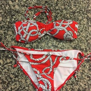 New without tags nautical red white blue bikini