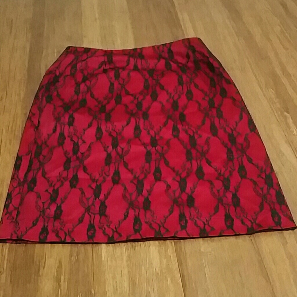 Red Skirt with Black Lace overlay