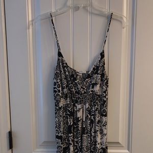 Long black and white thin strapped dress