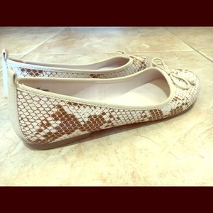 Ann Taylor snake skin flats.