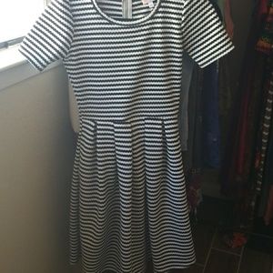 Black and white striped Lularoe Amelia!