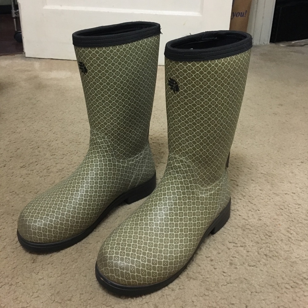 Cute green rain boots