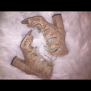 Lace up nude high heels