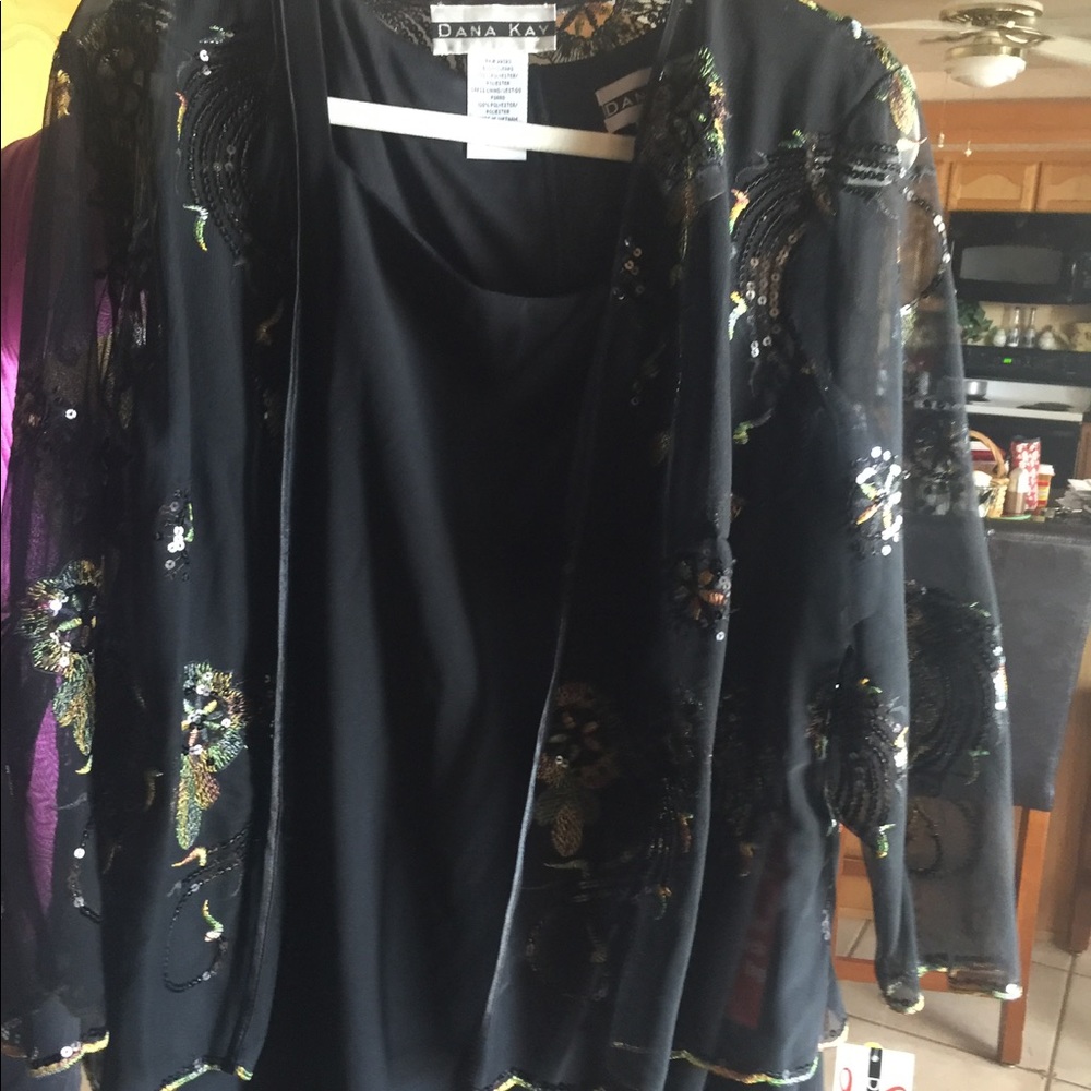 Evening mid length sequence dress