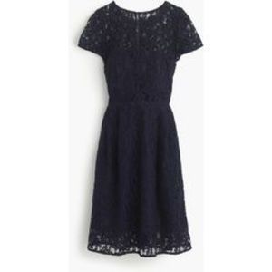 J.Crew Alisa Leavers Lace dress NAVY 12 NWT