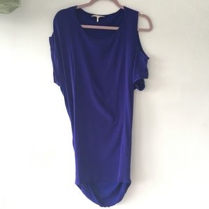 Maje Silk Jersey Asymmetrical violet blue dress