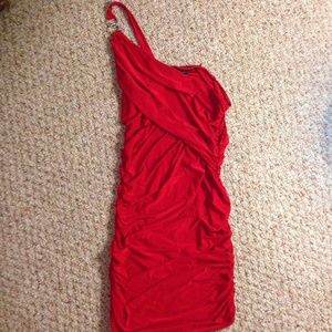 Gorgeous Bright Red One Shoulder Dress