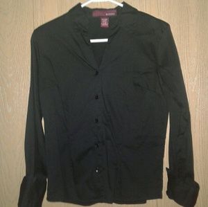 Merona v-neck,  button front, long-sleeve shirt
