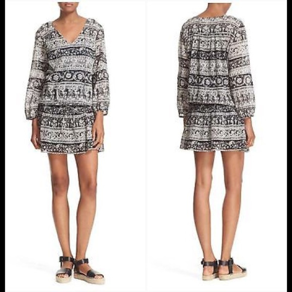 Joie Vork Cotton Blouson Mini Dress-Med
