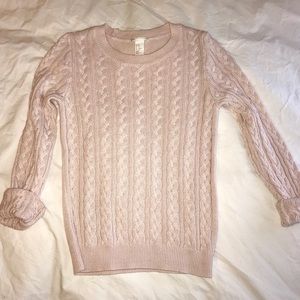 H&M Basic Blush Cable Knot Sweater