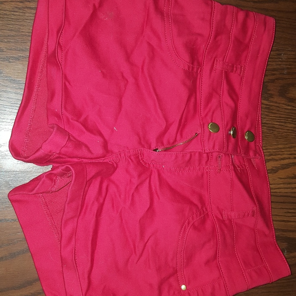 Red High Waisted Shorts