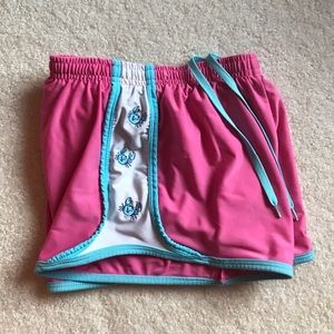 Krass & Co. crab embroidered athletic shorts