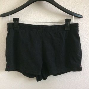 Plain Black Cotton Shorts