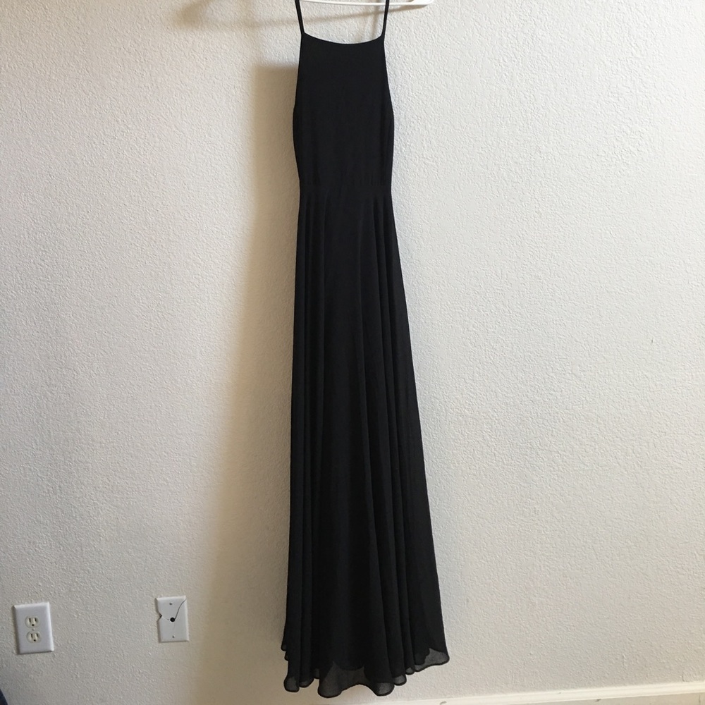 Lulu's Black Chiffon Maxi Dress
