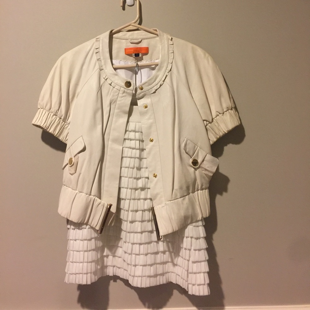 White leather top and skirt