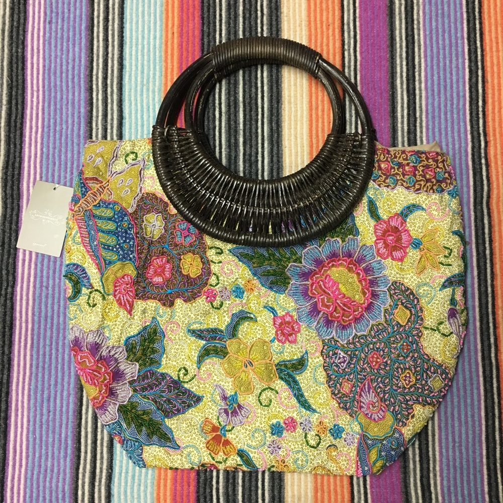 ANTHROPOLOGIE TREESJE Beaded Embroidered Hobo Bag!