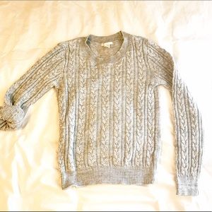 H&M Basic Heather Grey Cable Knit Sweater