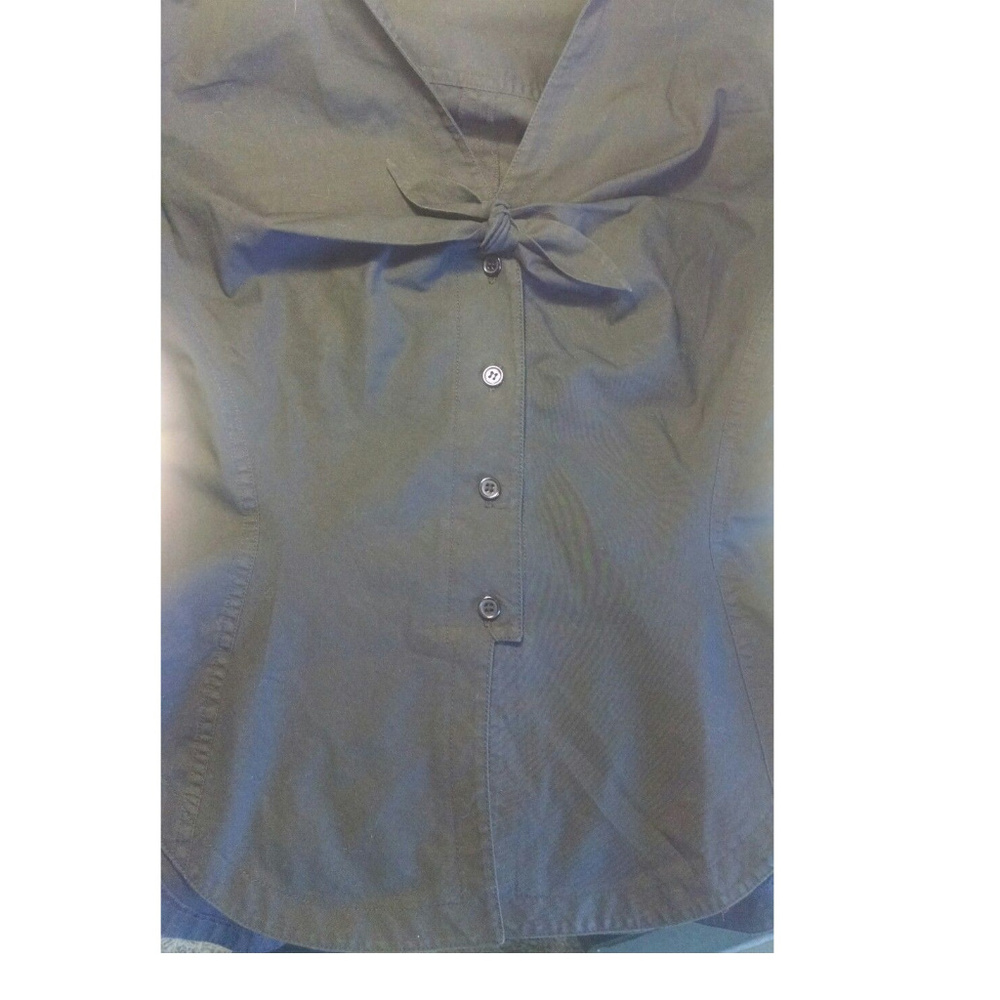 Byron Lars Black Cotton Long Sleeve Button Up Top - Picture 8 of 8