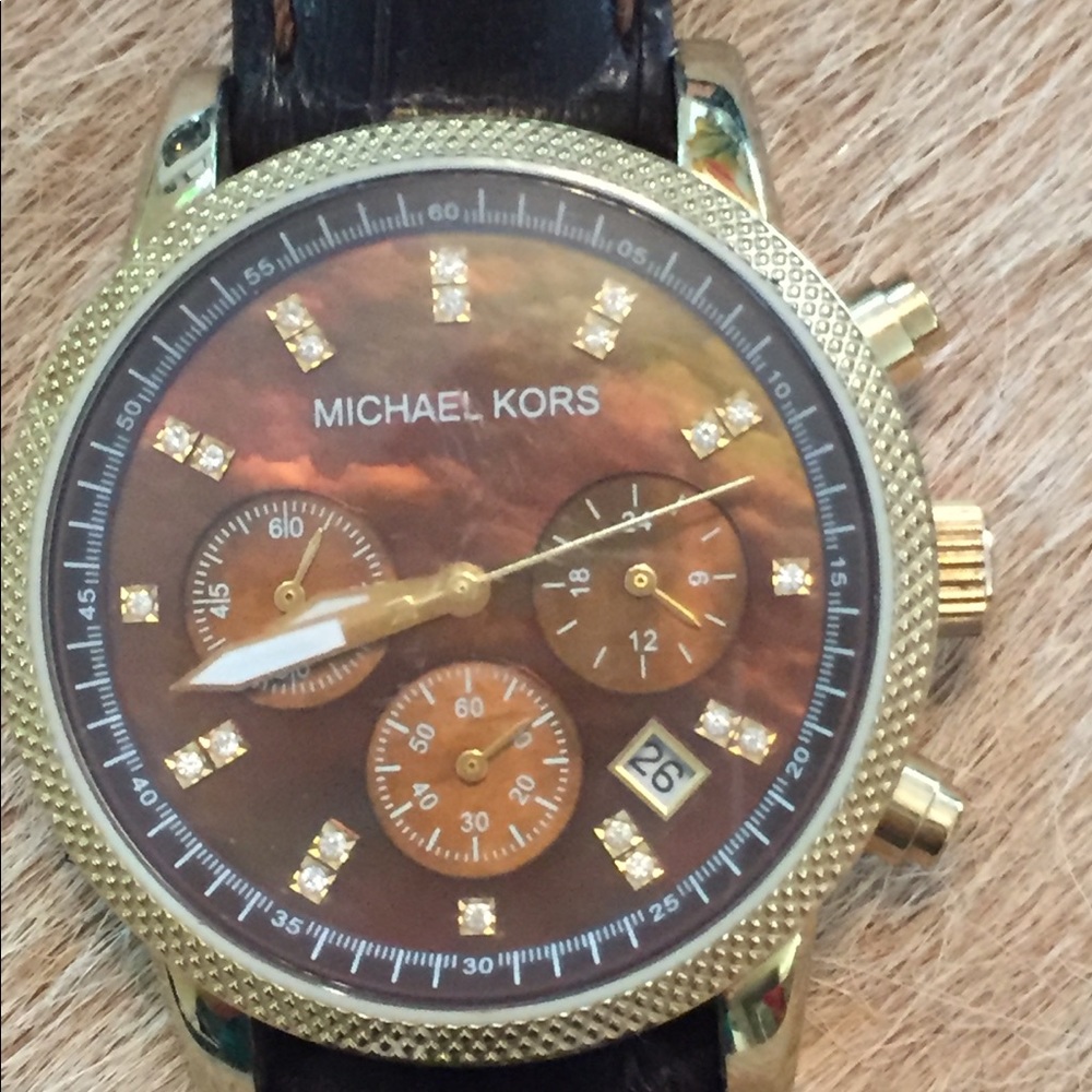 Michael Kors Brown Leather Strap Watch