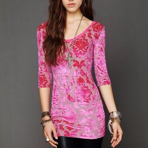 Intimately Free People pink crushed velvet burnout