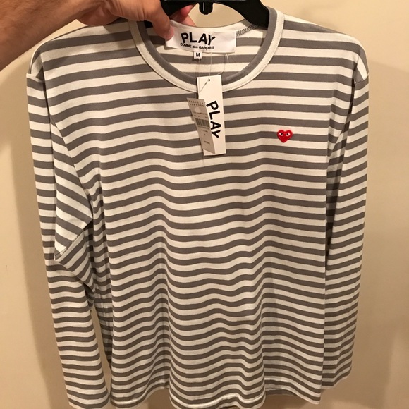 cdg striped long sleeve mens
