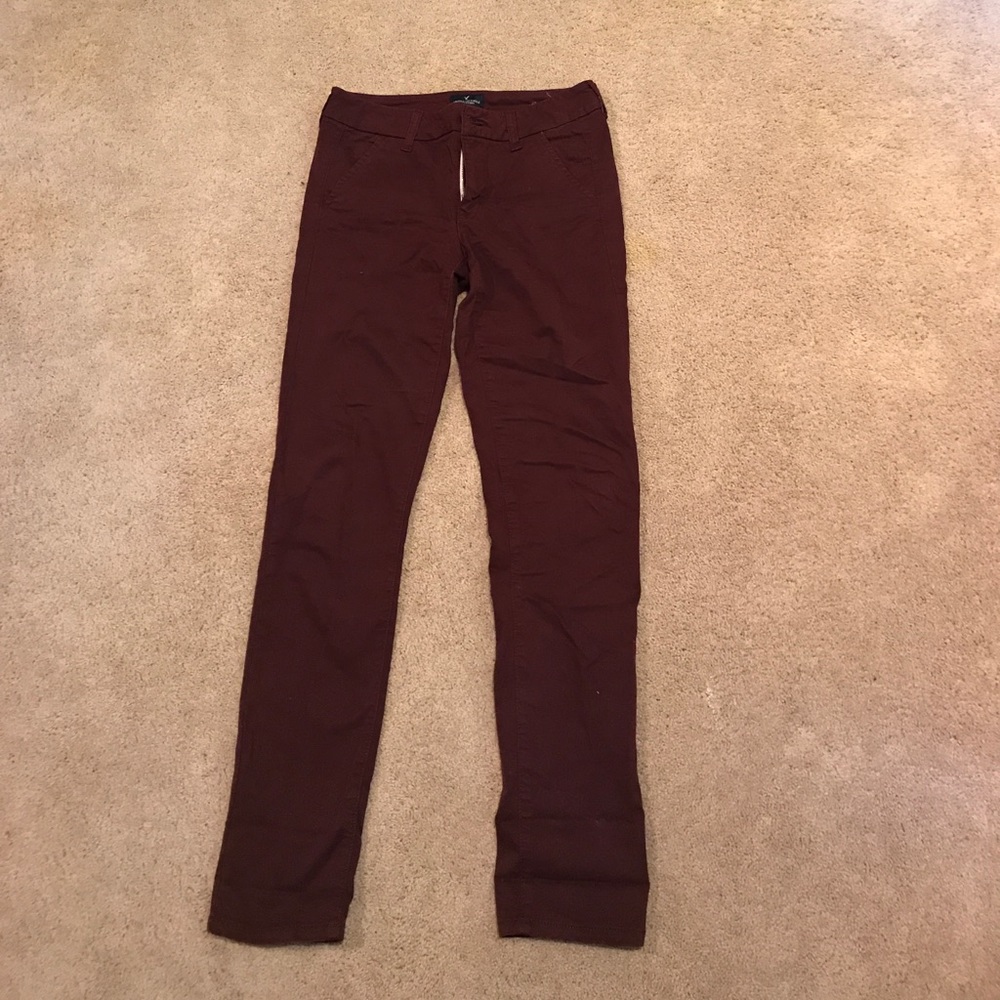 Maroon skinny pant