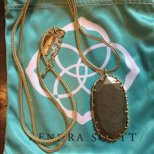 Gorgeous long pyrite gem necklace