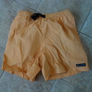 Columbia Orange Baggie Shorts Athletic Hiking Smal