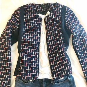 H&M Navy and Red Blazer Jacket