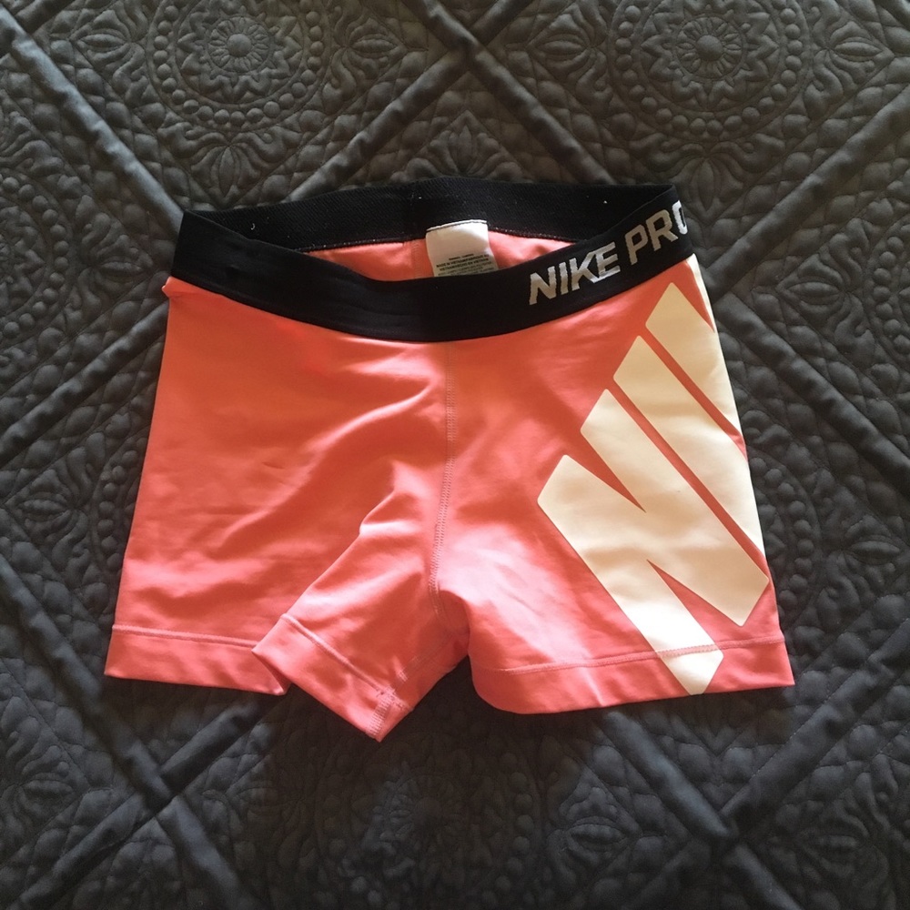 Coral Nike Pro Shorts. Size Medium.