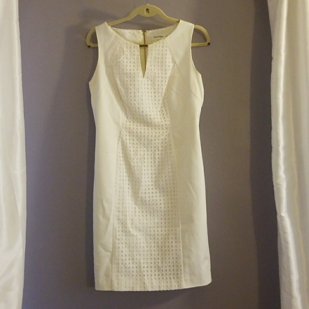Calvin Klein beautiful white dress. Size 10.