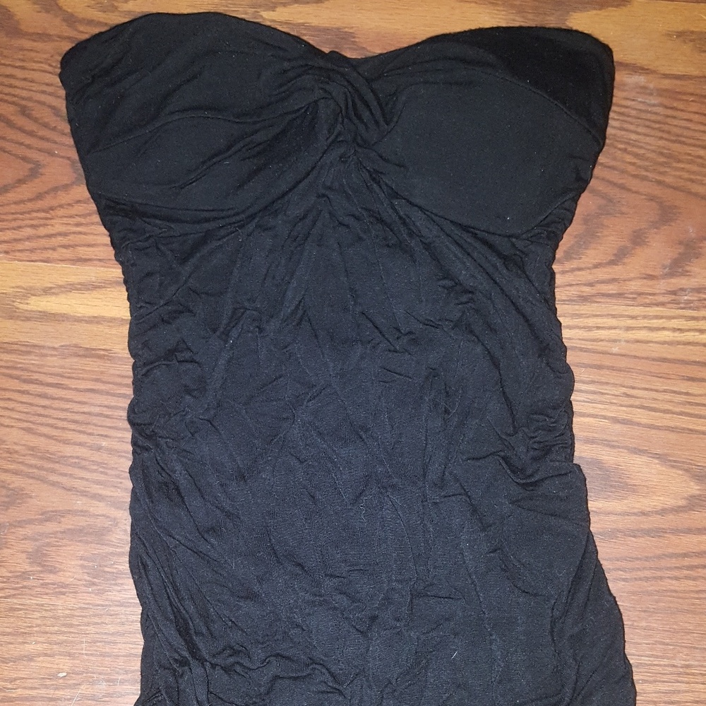 Black strapless top