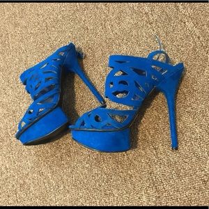 Blue high heels