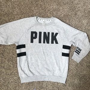 Mesh Stripe Pink Sweatshirt