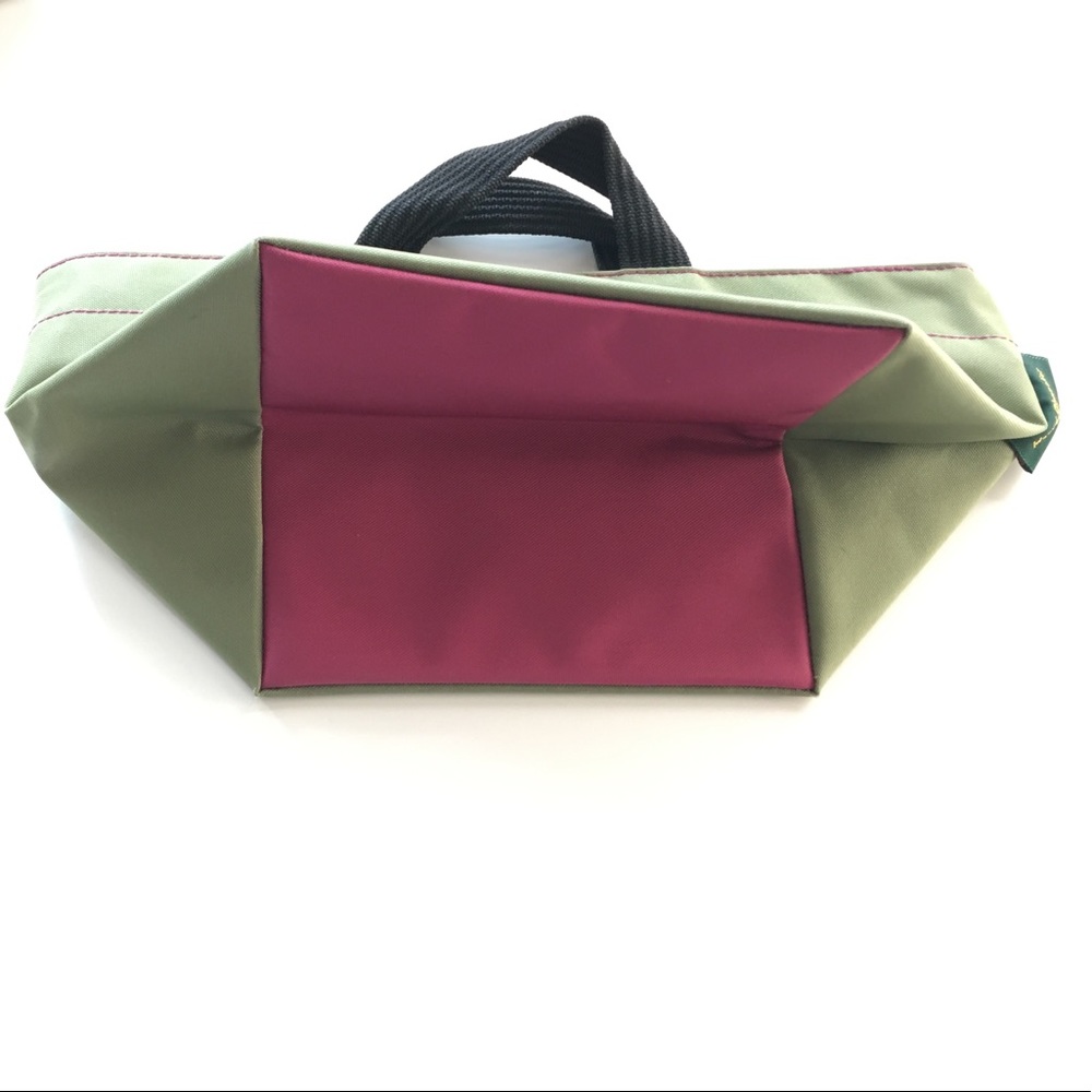 Hervé Chapelier green and pink small zip bag