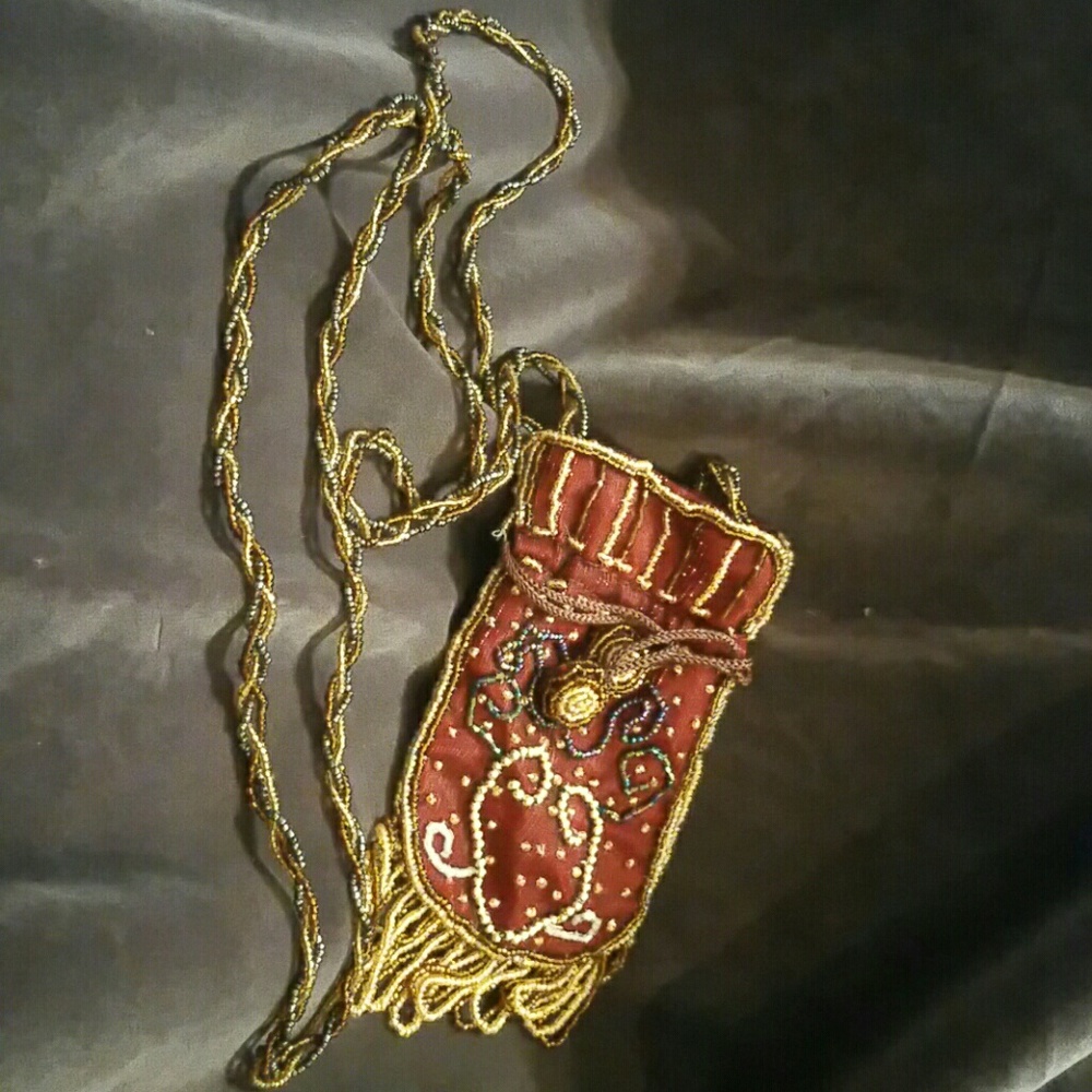 Beaded  cell phone purse