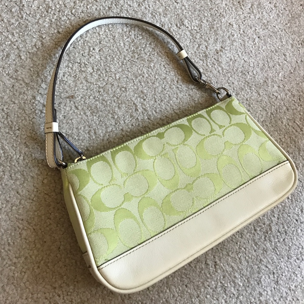 Green Coach handbag