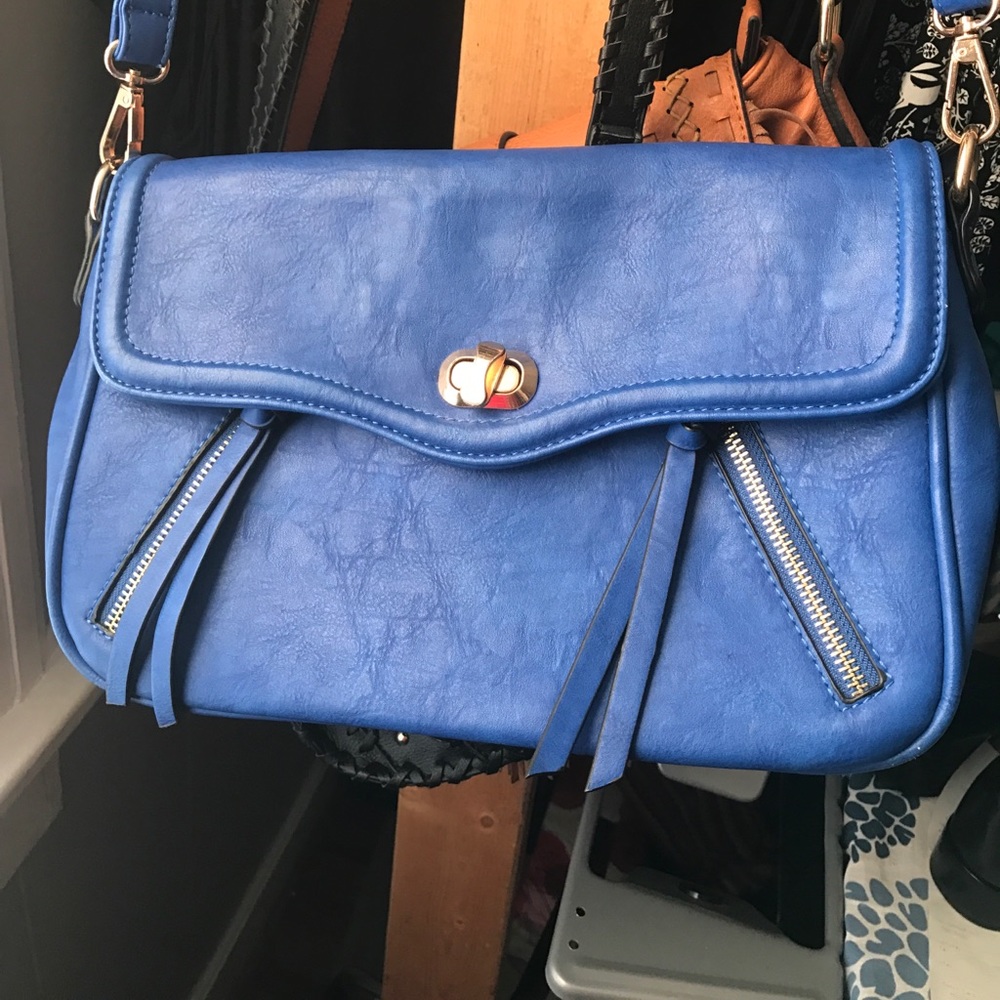 Electric blue cross body purse