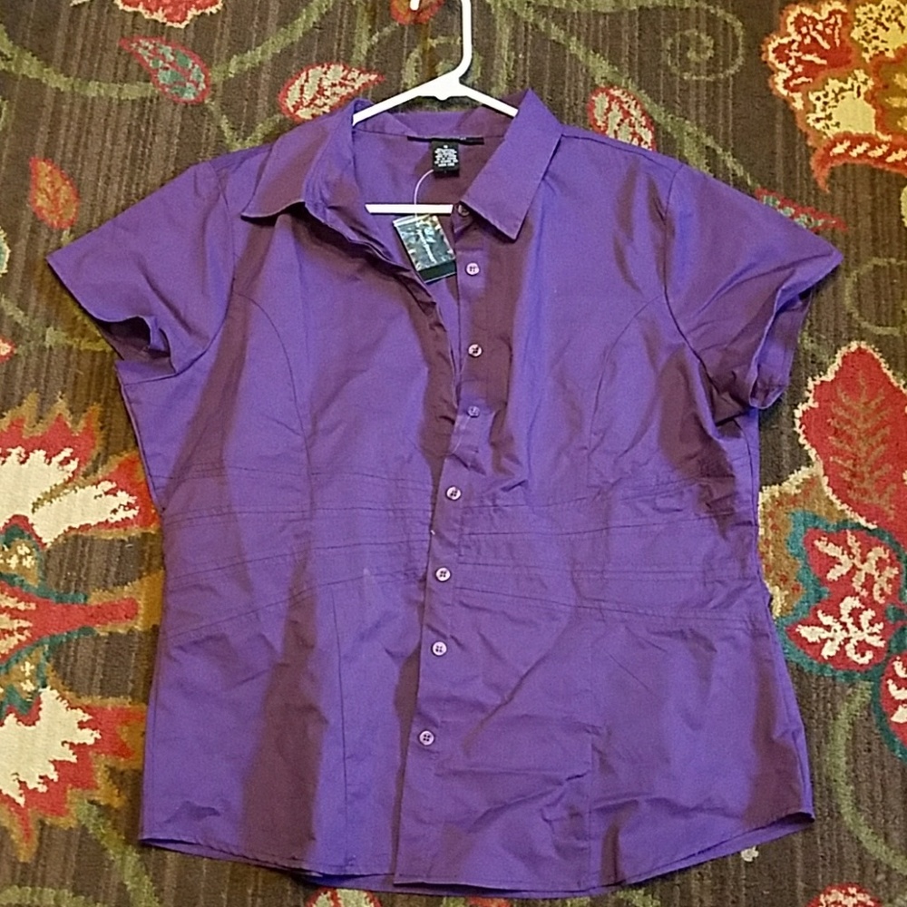 Cotton short sleeve button-down