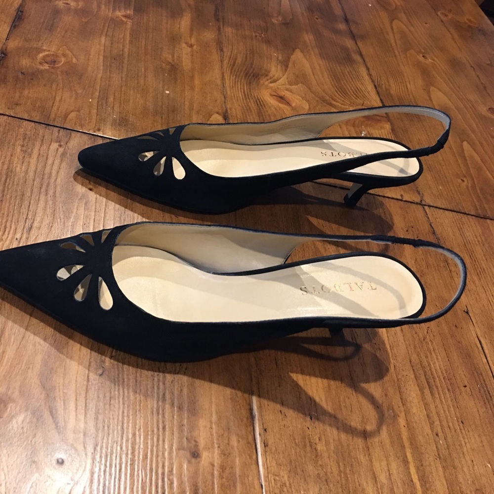 Talbots black, sling backs, size 9m, black suede