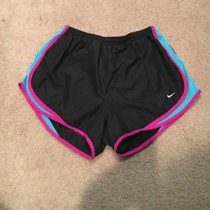 Women's Black Nike Shorts w/ Purple & Teal accents