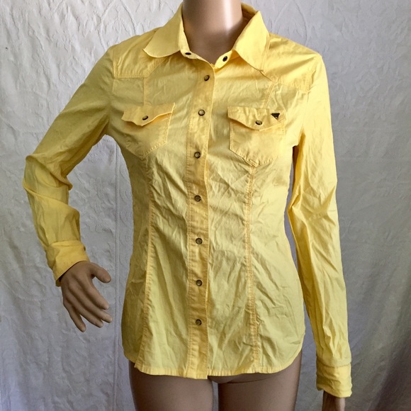 Guess Tops - Yellow Button Up Shirt